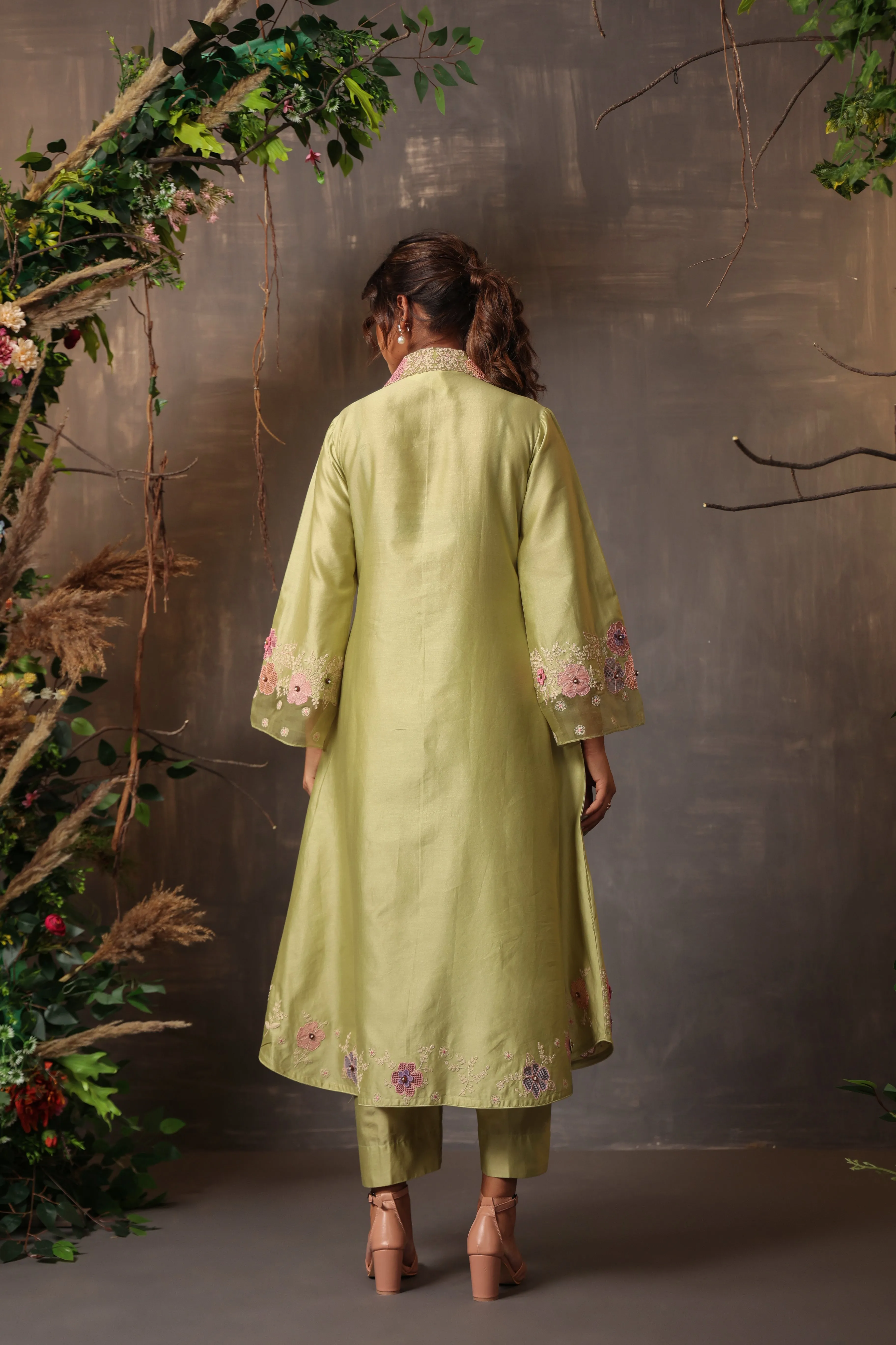 Gulshan Long Co-ord Set Mint Green