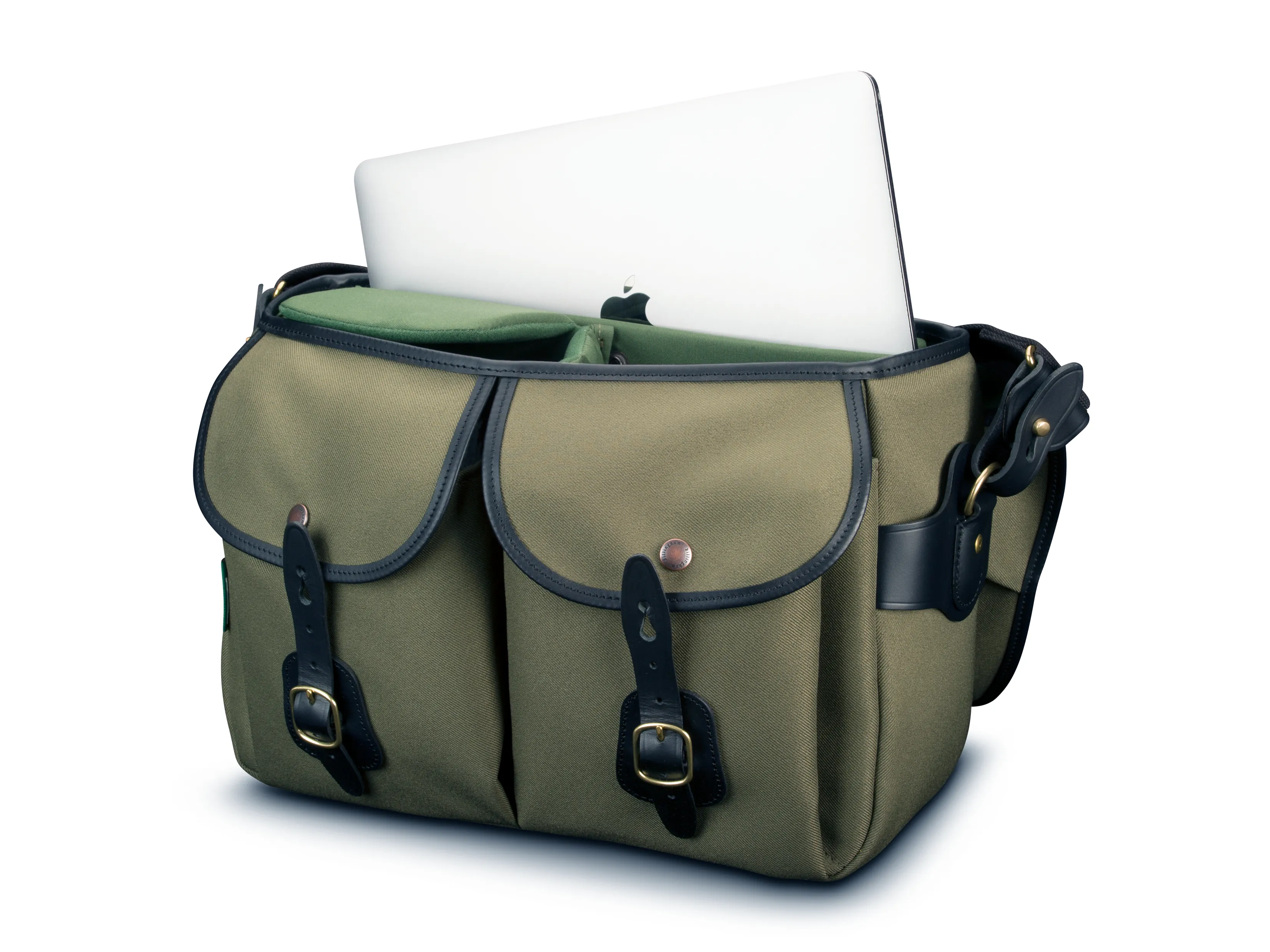 Hadley One Camera/Laptop Bag - Sage FibreNyte / Black Leather