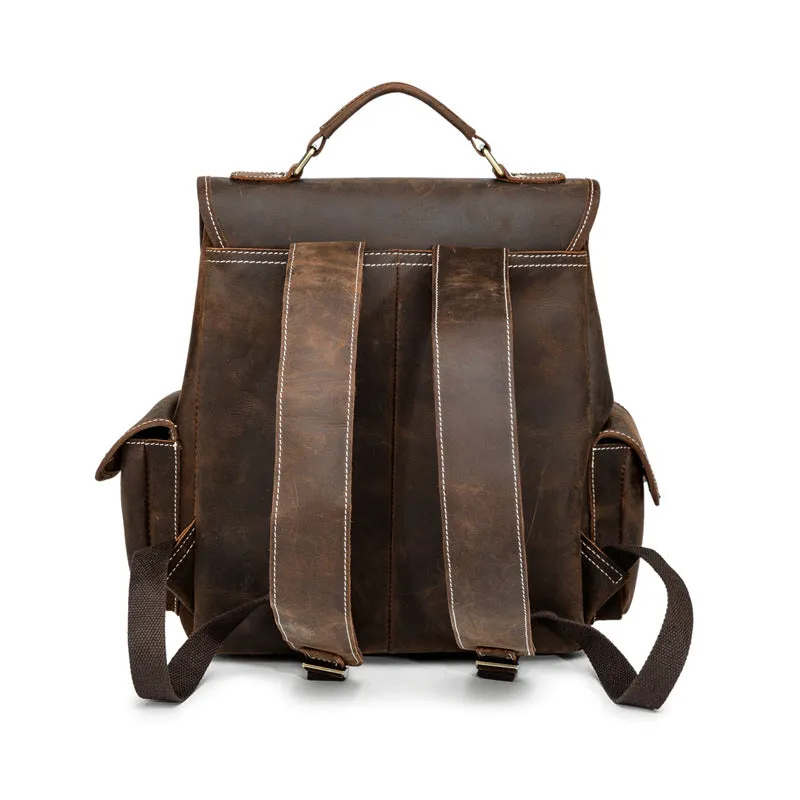 Handmade Cowhide Leather Laptop Backpack