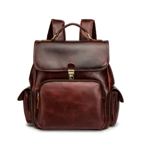 Handmade Cowhide Leather Laptop Backpack