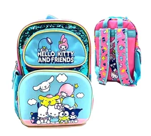 HELLO KITTY & FRIENDS 12 INCH EVA MOLDED BACKPACK W/SEQUINS &PRINT IN BACK