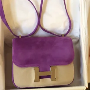 Hermès Constance Limited Edition 18 Violet Clair Doblis Suede Palladium Hardware PHW