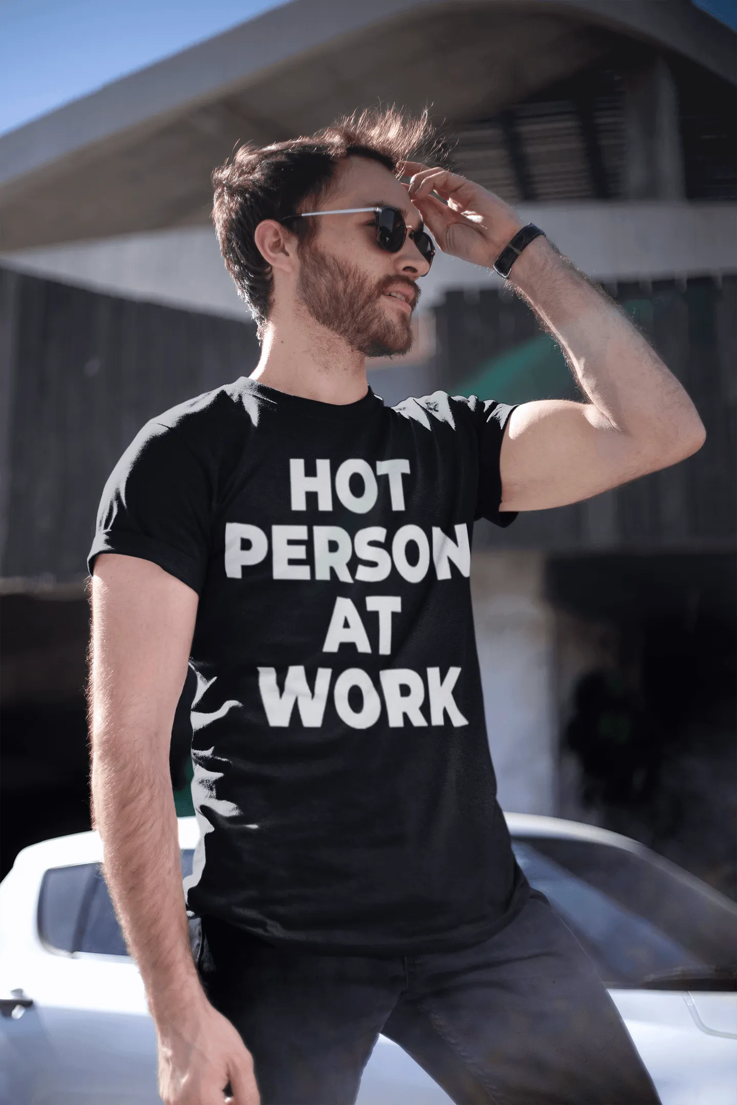 Hot Person at Work T-shirt Ultra Short 100% Cotton Short Sleeve Unisex Tee