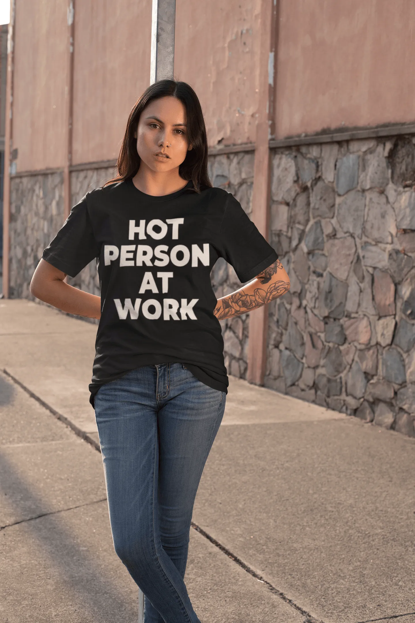 Hot Person at Work T-shirt Ultra Short 100% Cotton Short Sleeve Unisex Tee