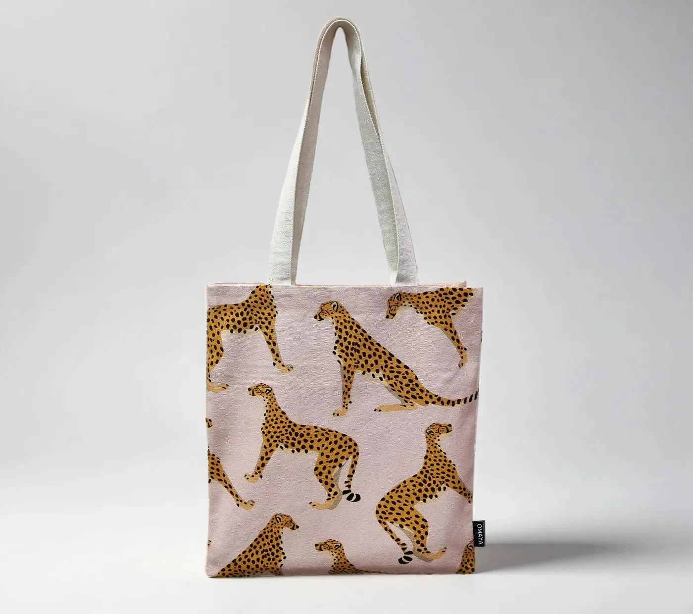 House of Omaya Leopard Print Canvas Tote Bag 34x36 cm.