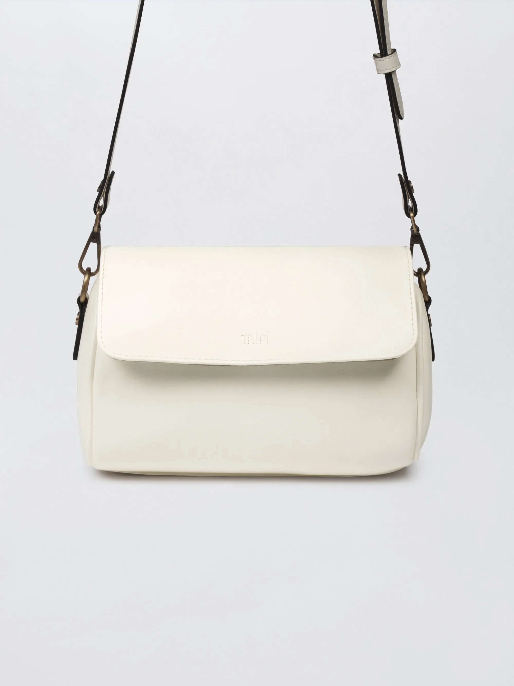 Ivory White Retro Style Flap Sling