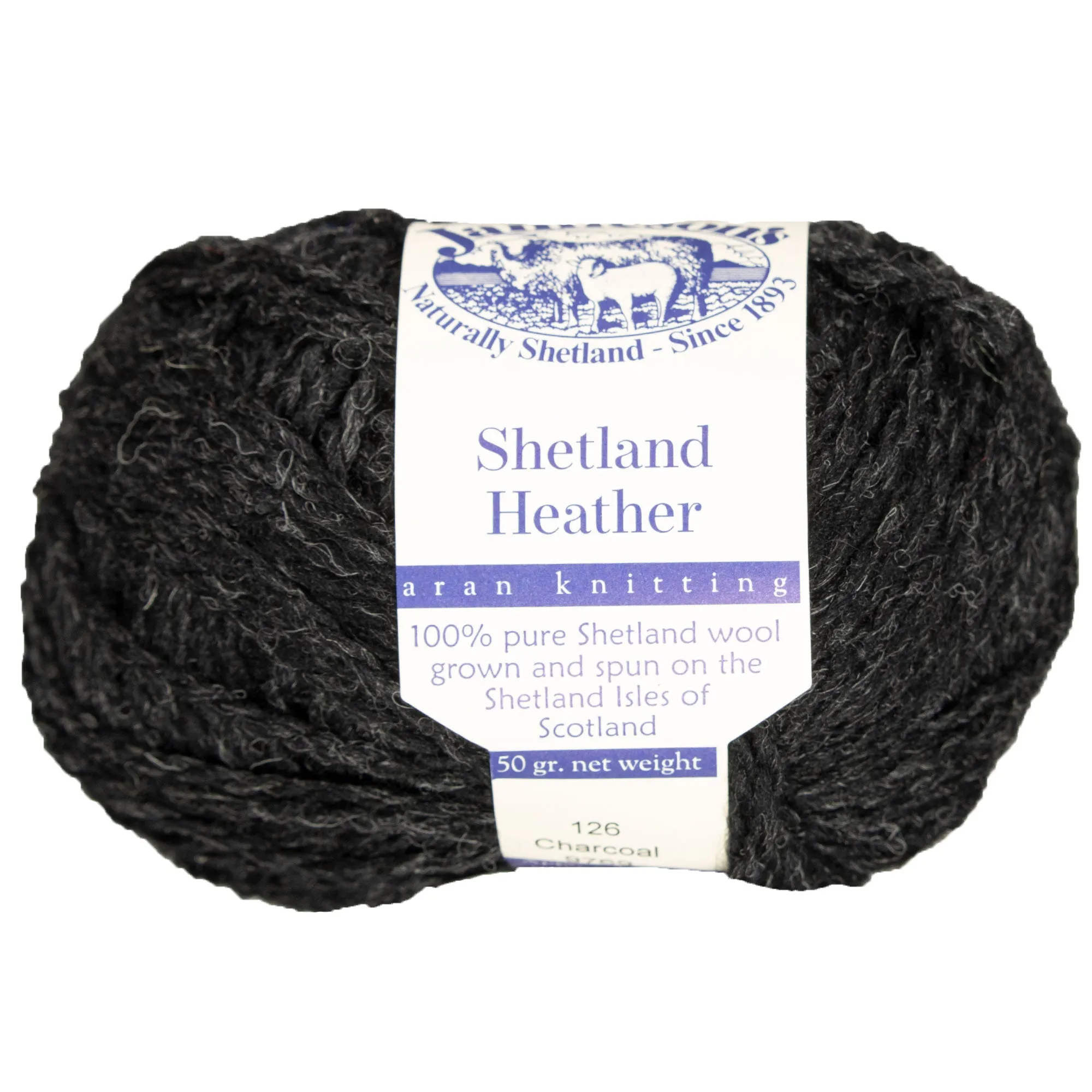 Jamieson's of Shetland Heather Aran Yarn - 126 Charcoal