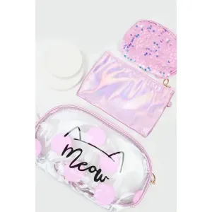 Kitty Trio Cosmetic Bag