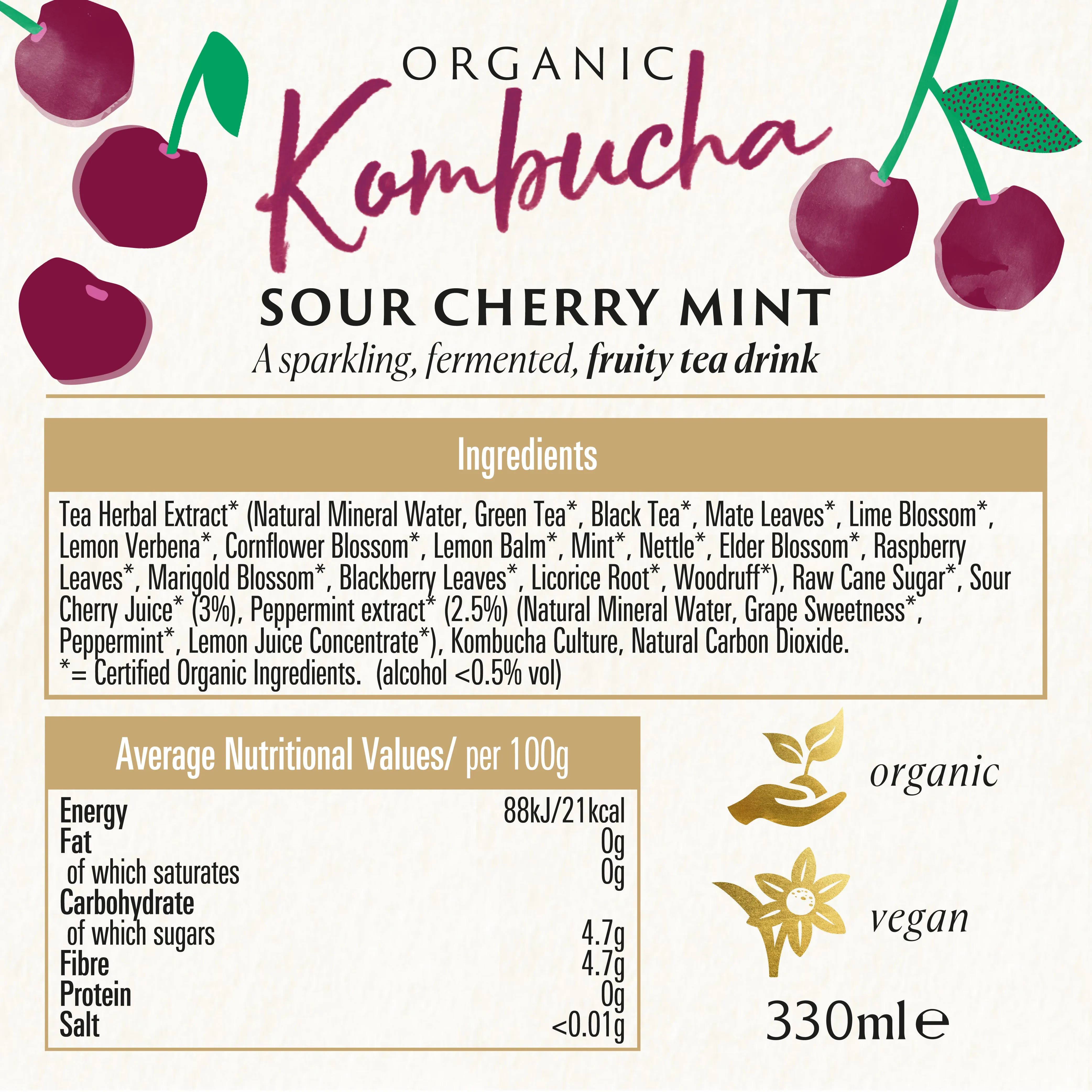 KOMBUCHA - CHERRY MINT