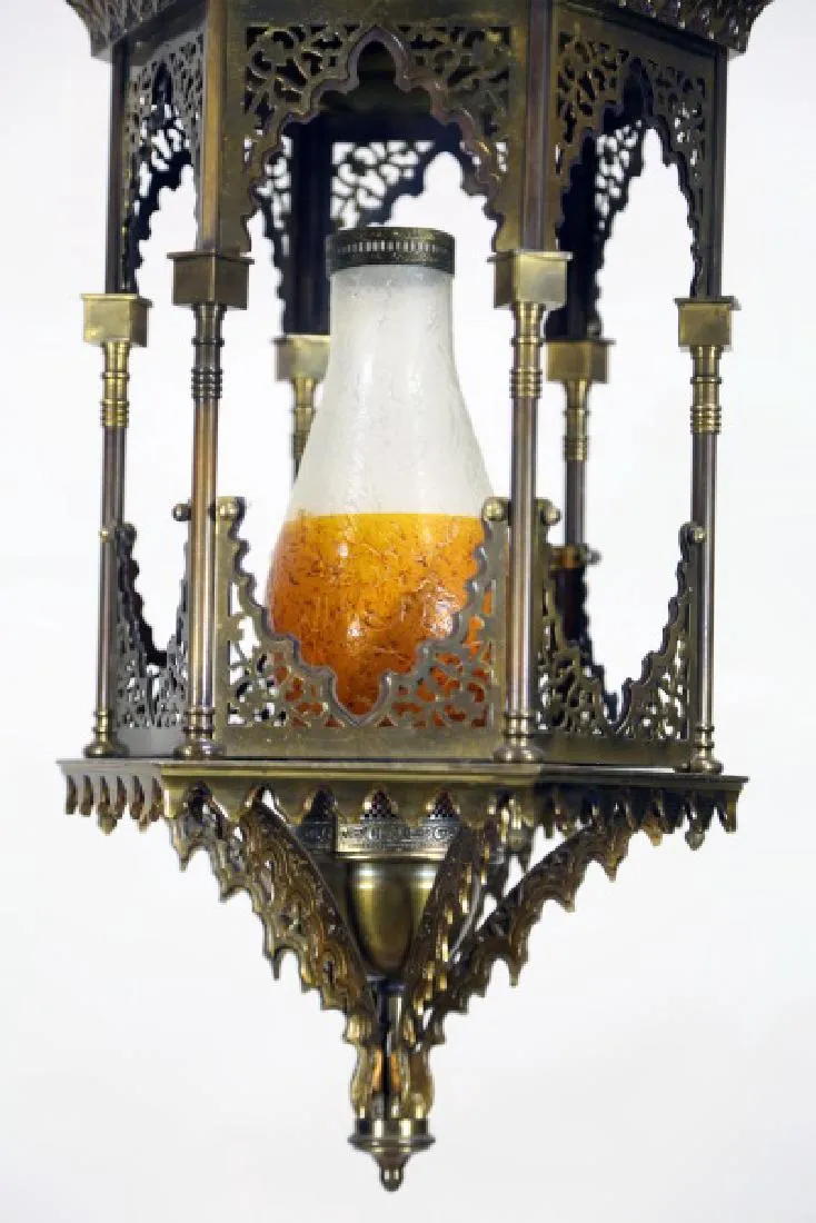 Lantern, Brass, Hanging Moorish, Beautiful!!