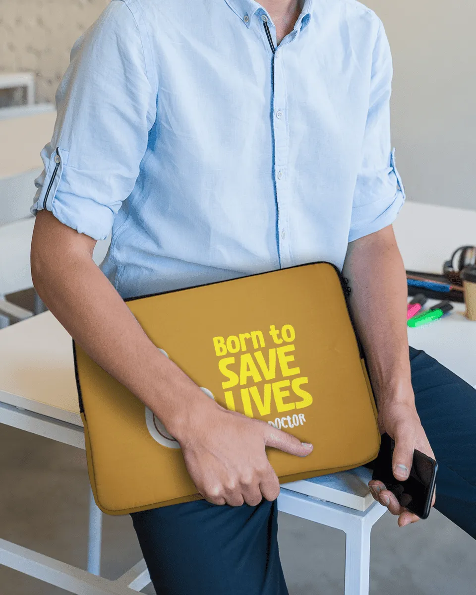 Laptop Sleeve with Tagline Born to Save Lives