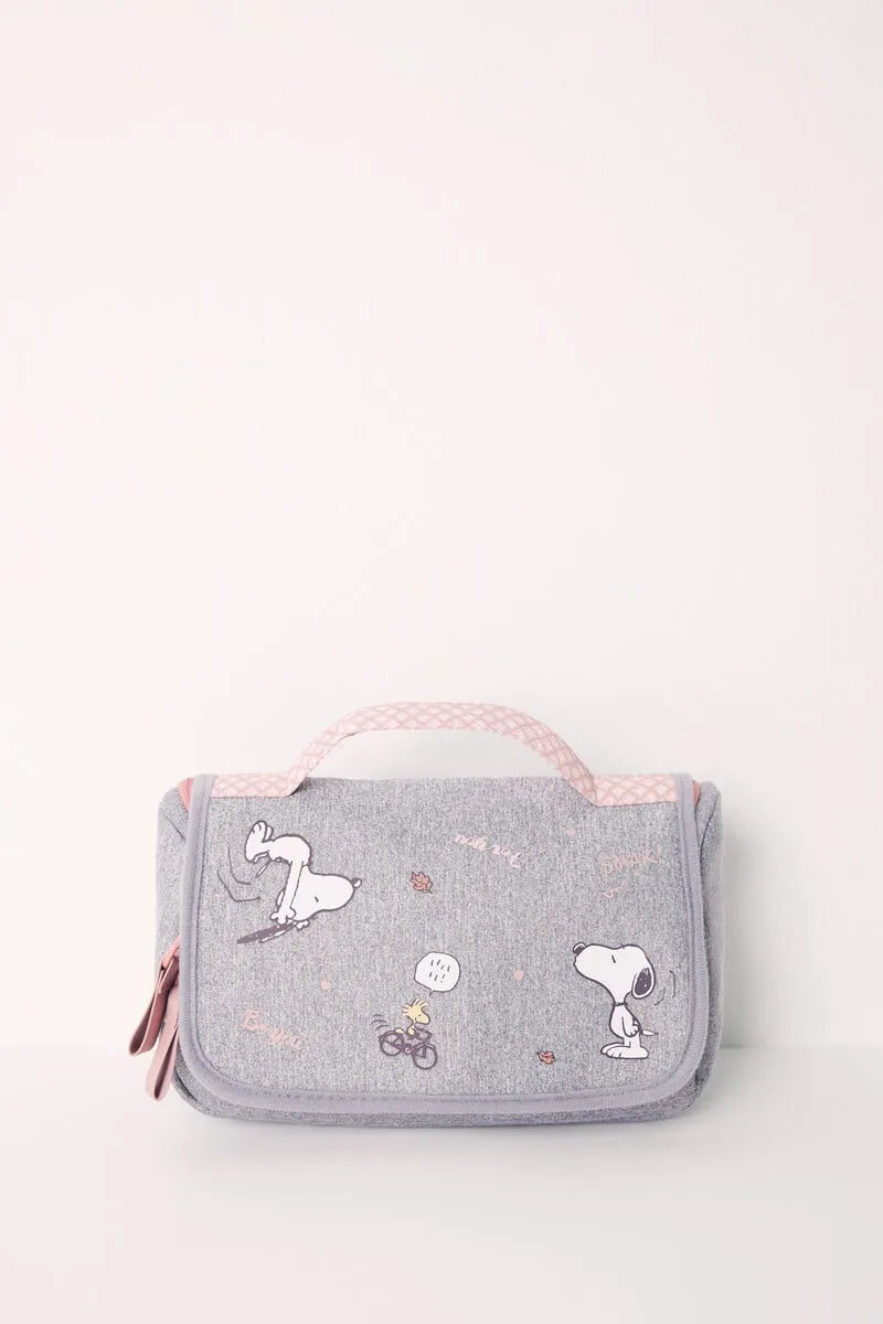 Large grey Snoopy toiletry bag