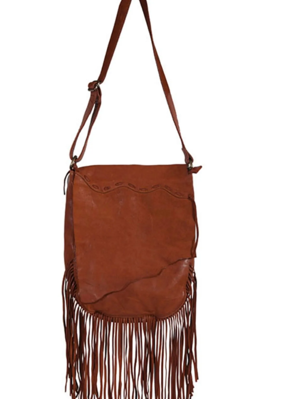 Leather Canyon Fringe Handbag