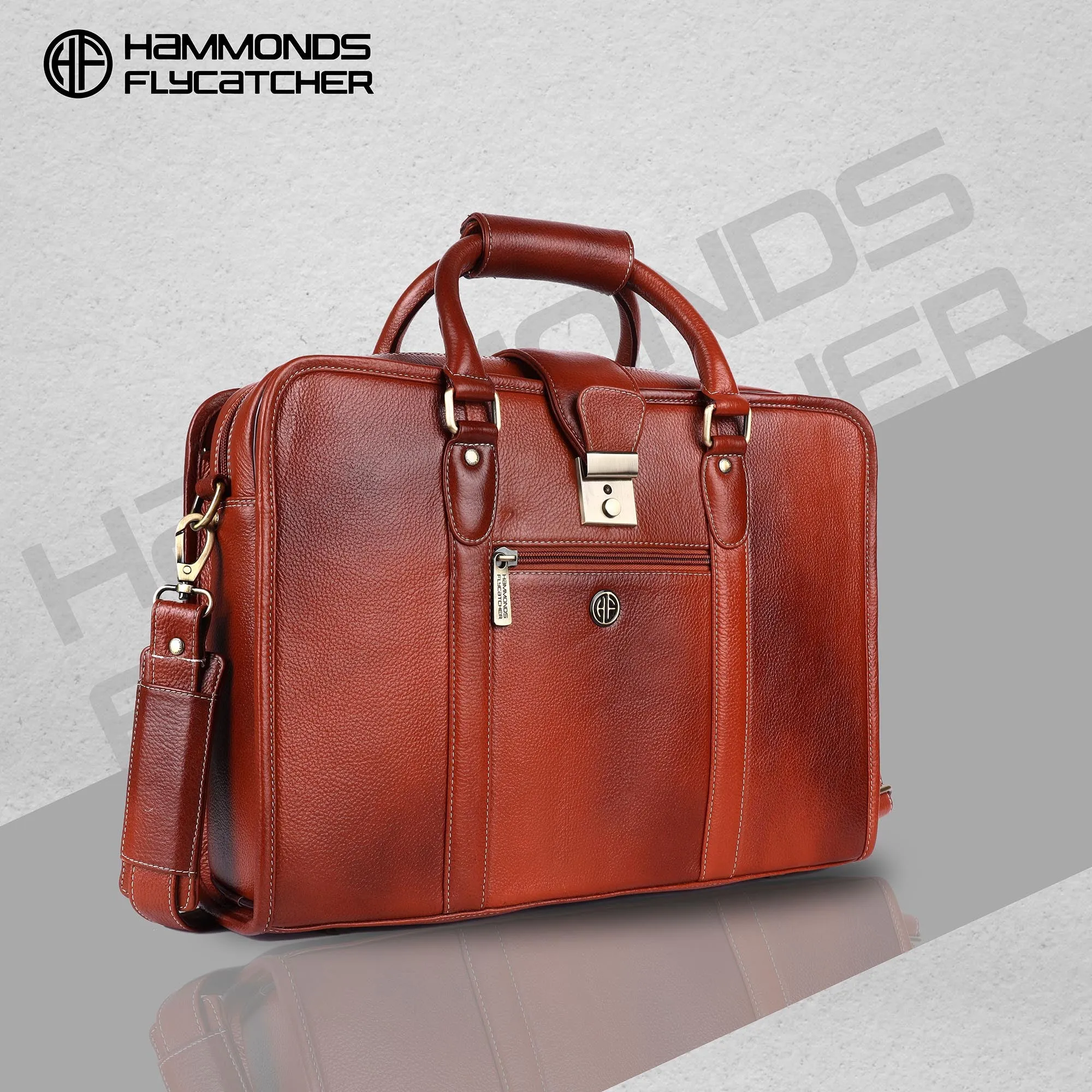 Leather Luxury Laptop Bag For Men With Adjustable & Removable Shoulder Strap