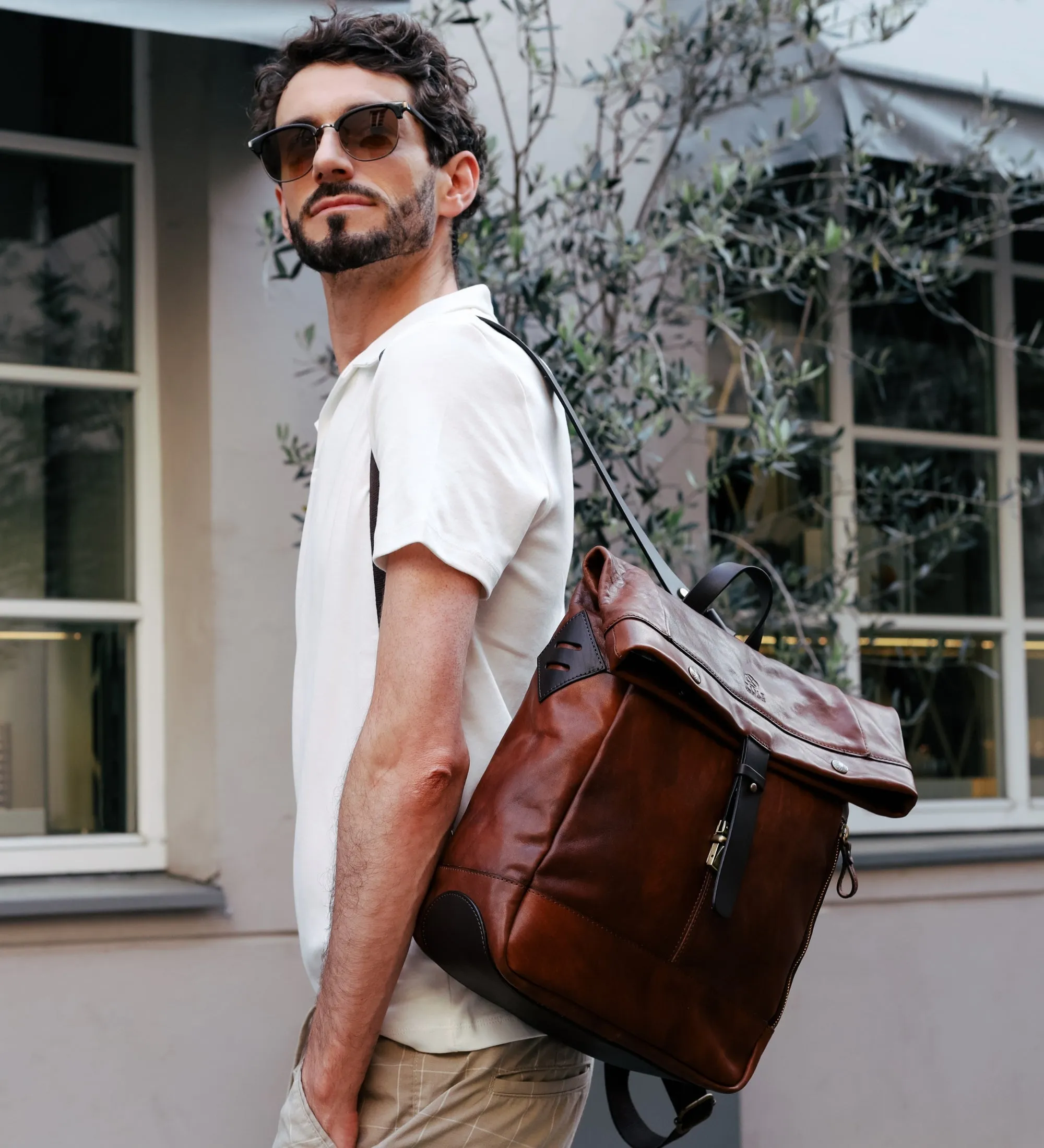 Leather Roll-Top Backpack - The Secret History