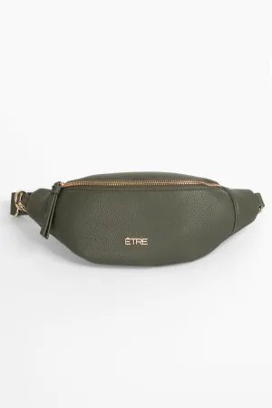 Lola Bum Bag - Khaki, Pebbled Faux Leather