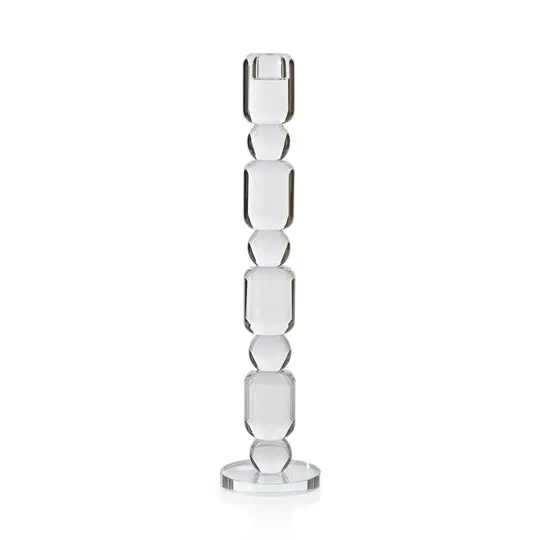 Louisa Crystal Glass Taper Holder - Tall