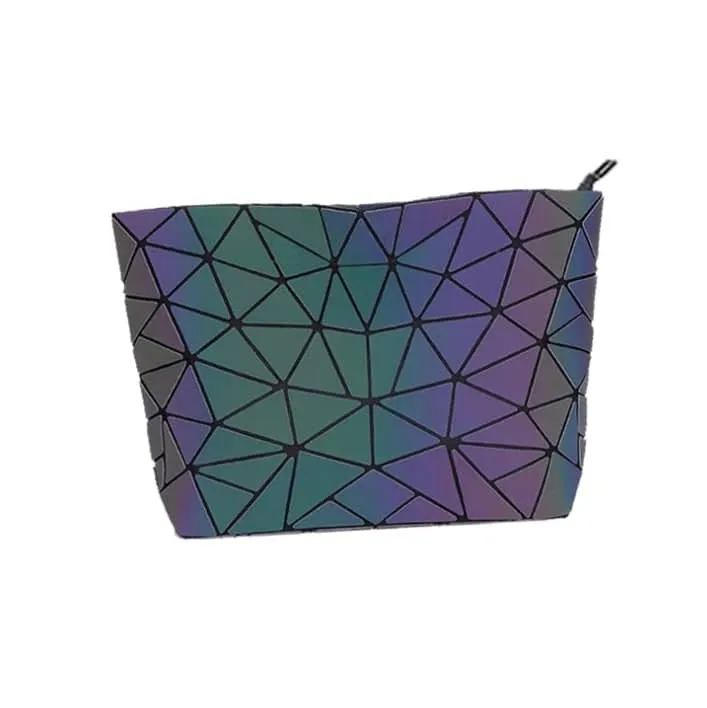 Luminous Makeup Bag Lattice Design Geometric Bag