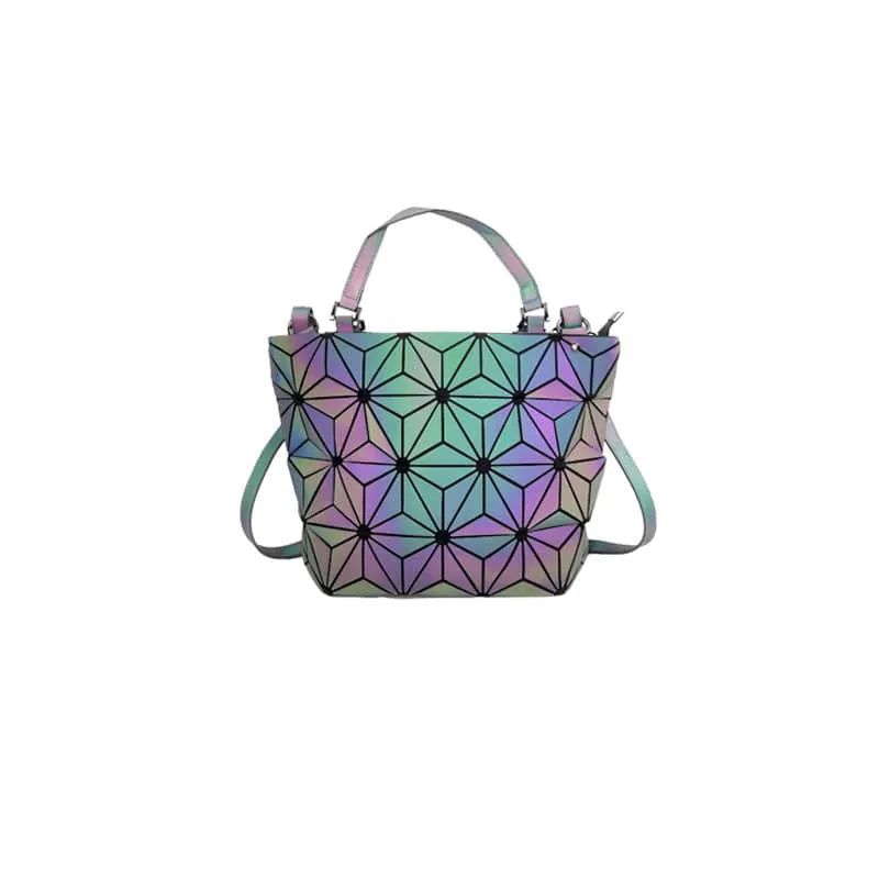 Luminous Makeup Bag Lattice Design Geometric Bag