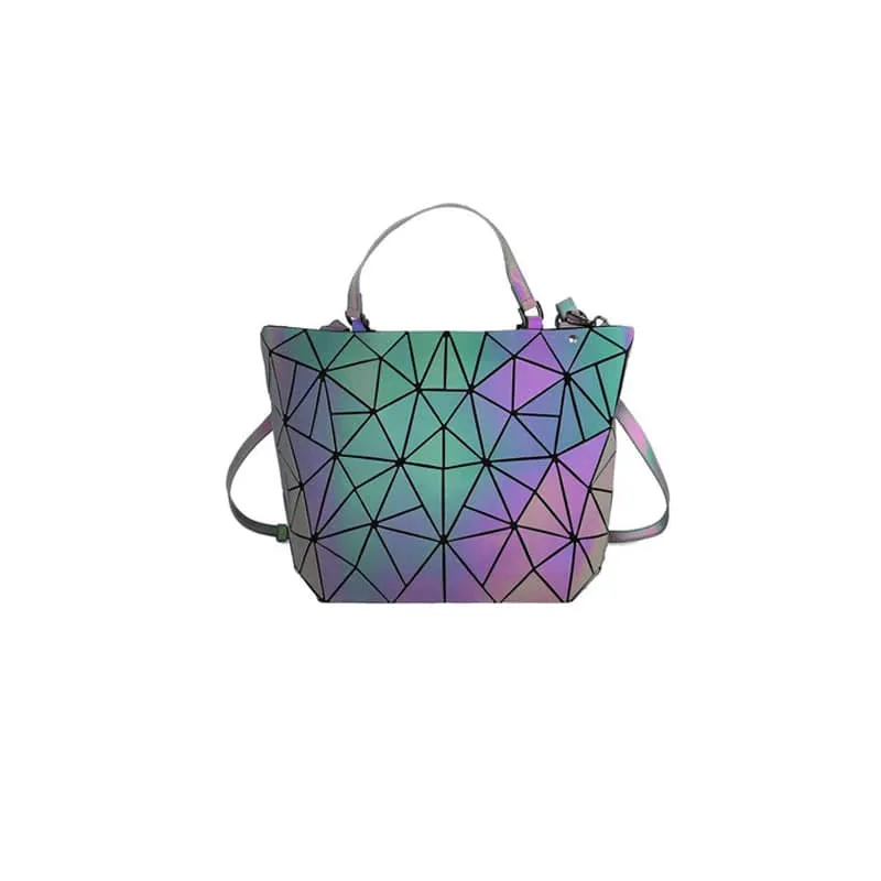 Luminous Makeup Bag Lattice Design Geometric Bag