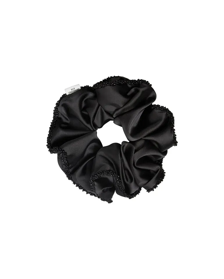 Luster Bead Scrunchie BLACK