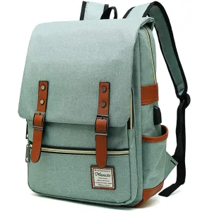 MANCIO Slim Vintage Laptop Backpack For women and men | Green