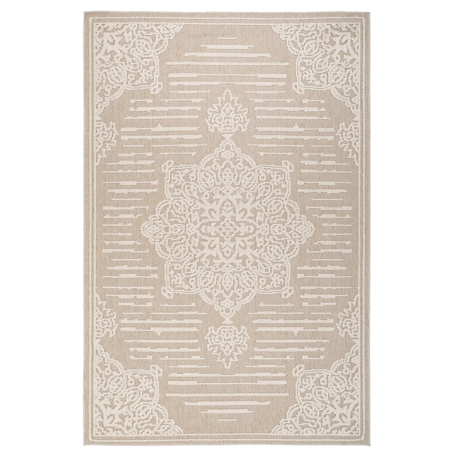 Medallion Beige Area Rug