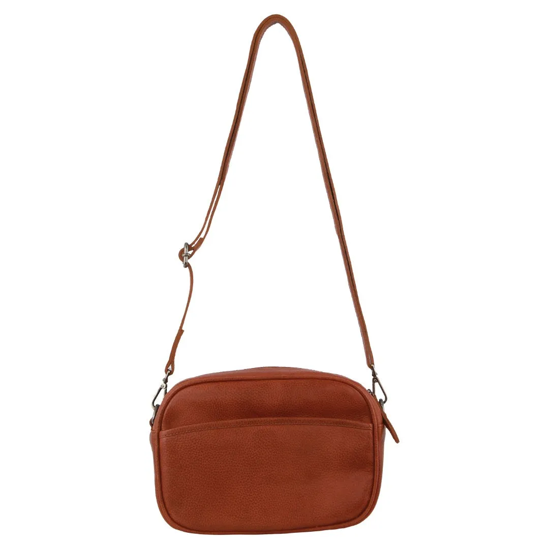 Milleni - NL3737 Ladies Leather camera bag - Cognac