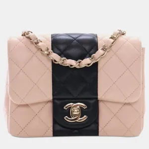 Mini Square Bicolor Classic Lambskin Single Flap Bag