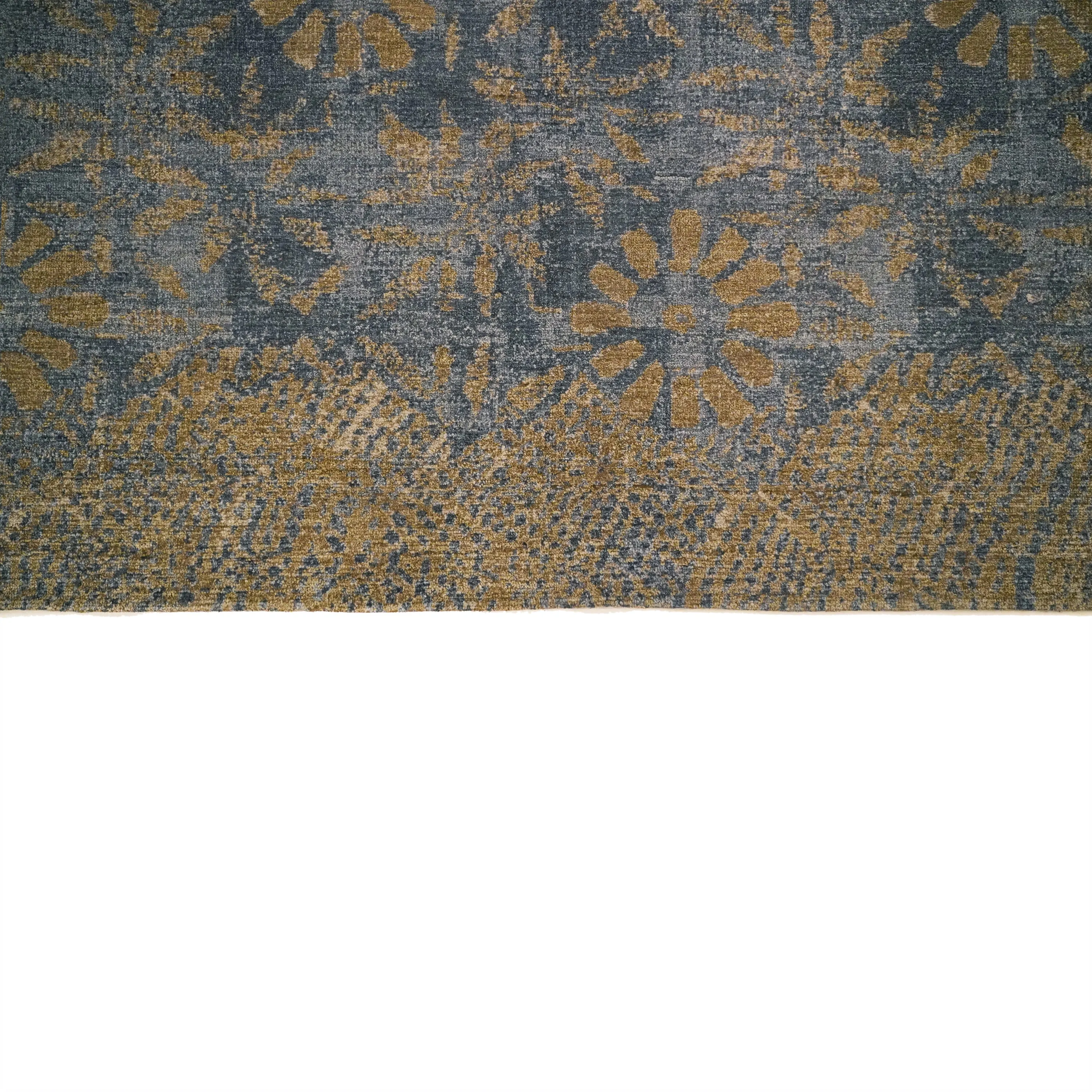 Modern Handknotted Blue Silk Rug