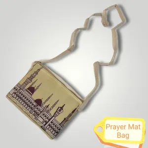 Muslim Prayer Mat or Prayer Rug in a Travel Carry Bag with Masjid-An-Nabawi (the Prophet’s mosque) in Medina Style.