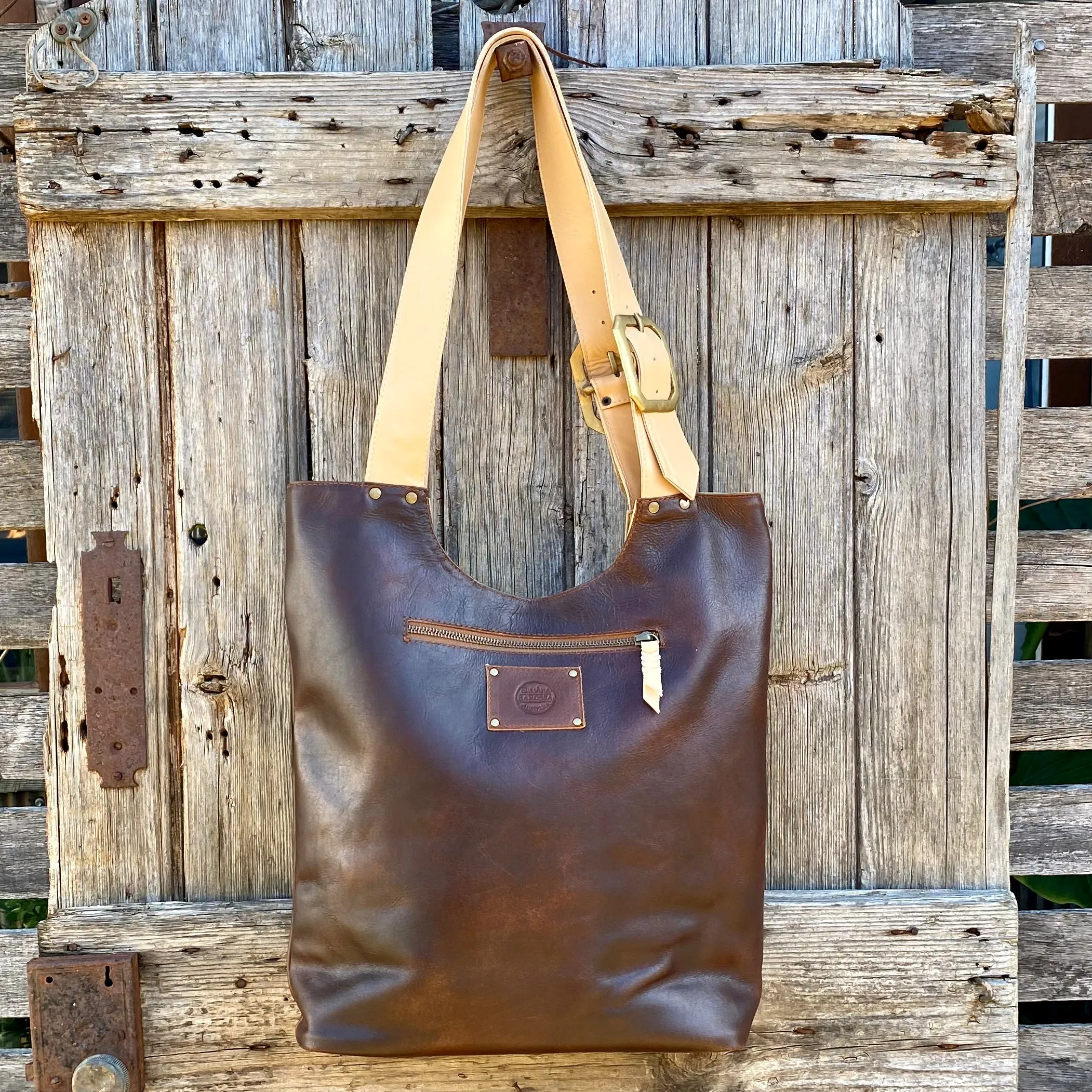 My Everyday Buckle Leather Tote