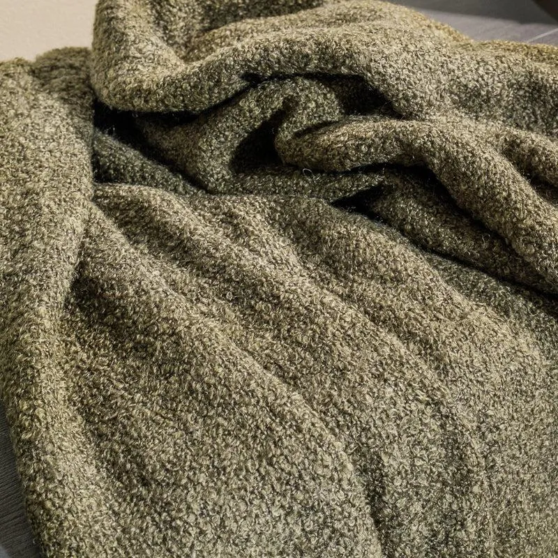 Nest Fringed Throw - Hunter Green