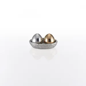 Nest Salt And Pepper W/Tray Silver/Gold