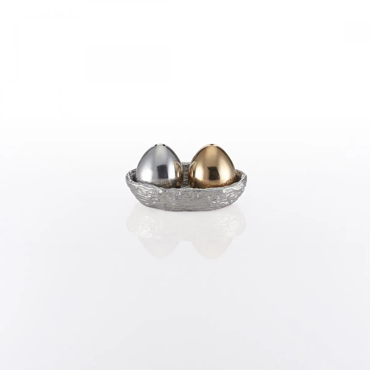 Nest Salt And Pepper W/Tray Silver/Gold