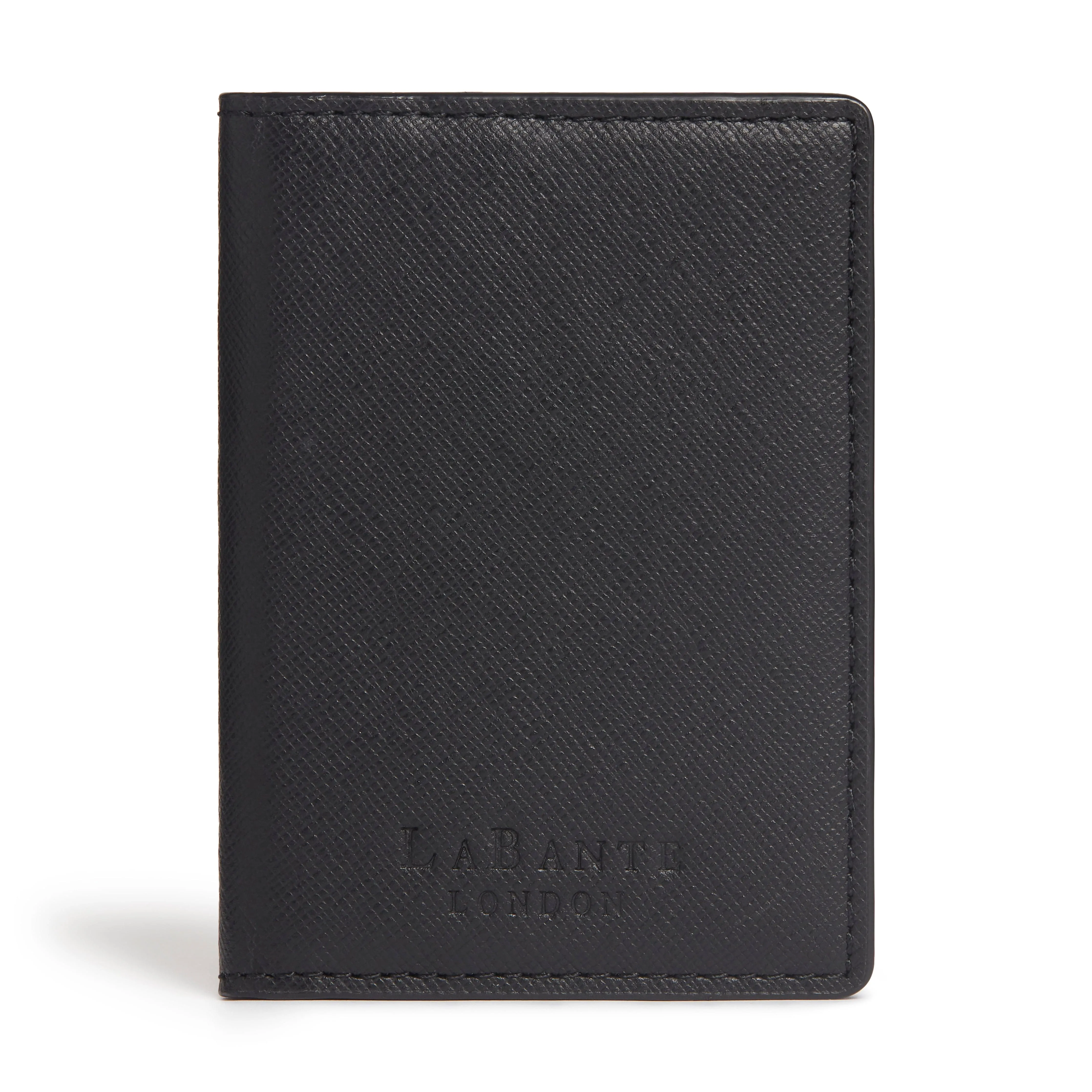 Nutcombe Vegan Leather Passport Holder & Bi-Fold Card Holder Gift Box | Black