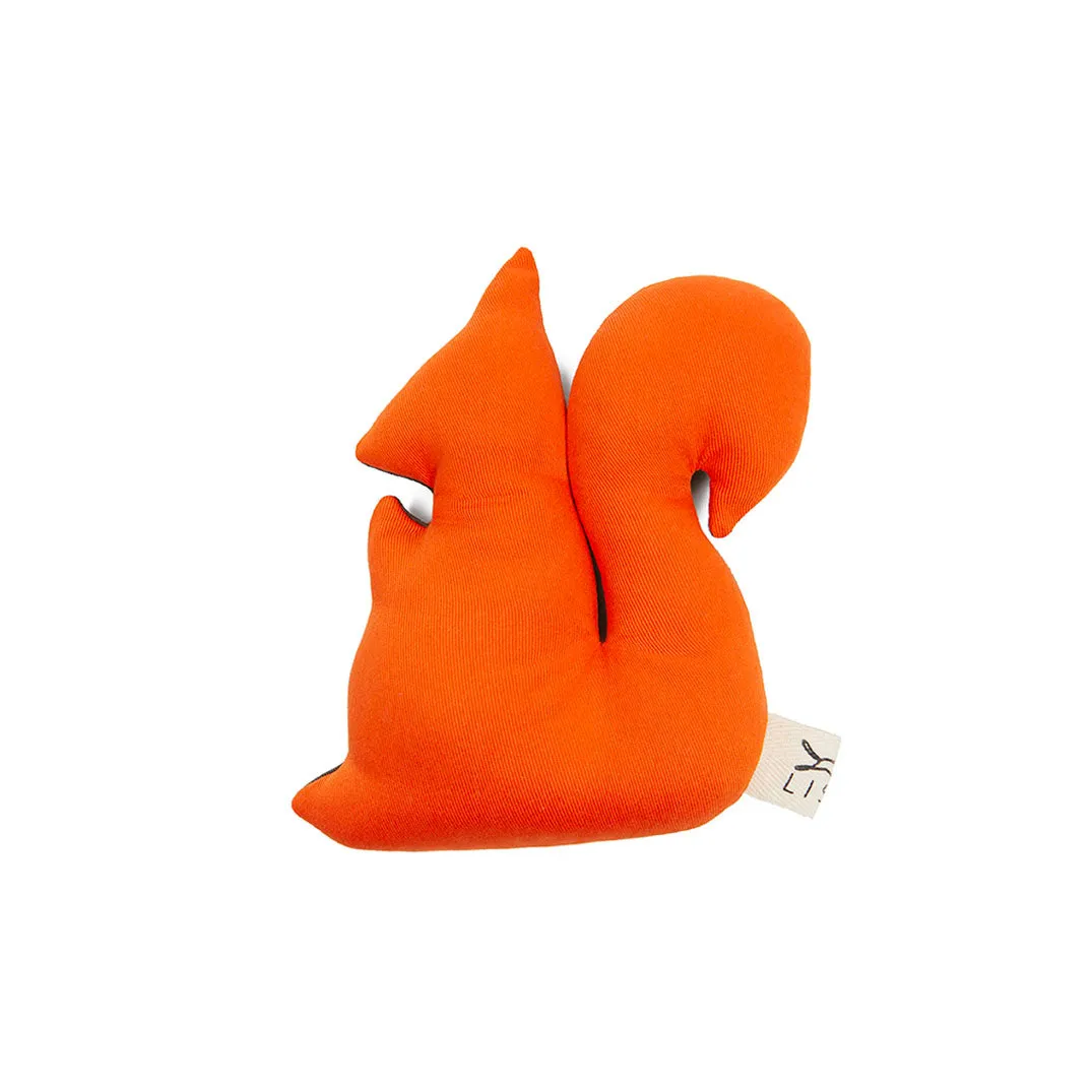 Orange Cecil Squeaky Squirrel Plush Dog Toy