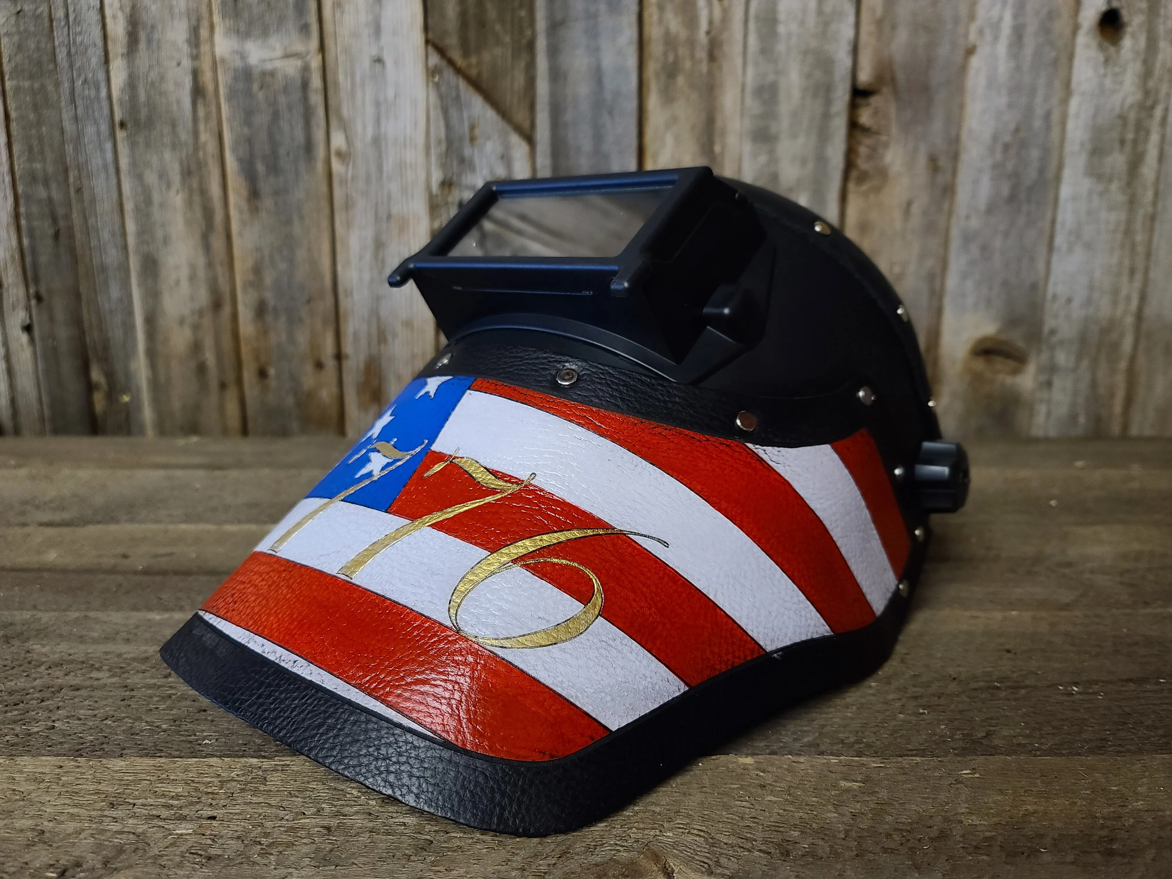 Outlaw Leather - Welding Hood - 1776 USA Welding Hood