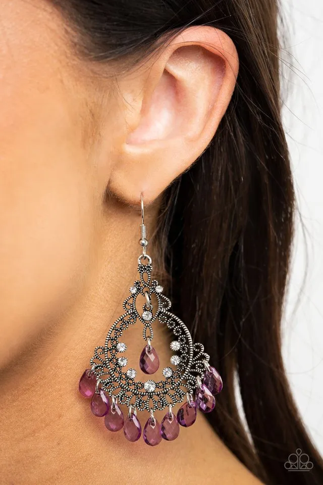 Paparazzi Earring ~ Lyrical Luster - Purple