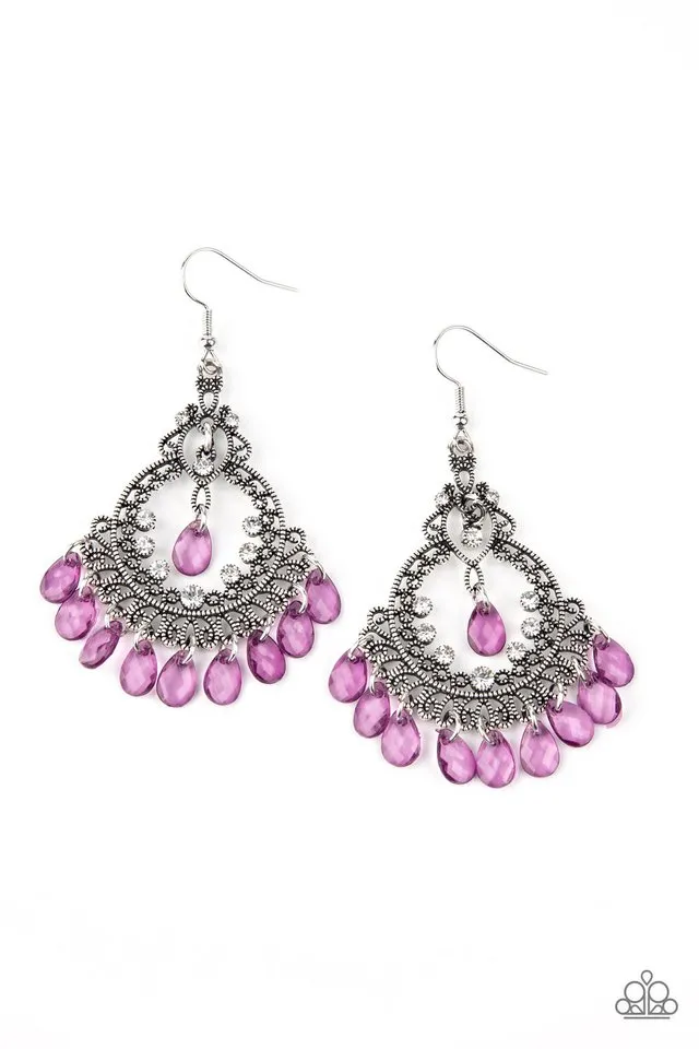 Paparazzi Earring ~ Lyrical Luster - Purple