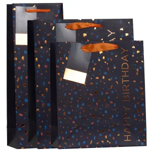 Partisan Blue Confetti Gift Bag M/L & Bottle