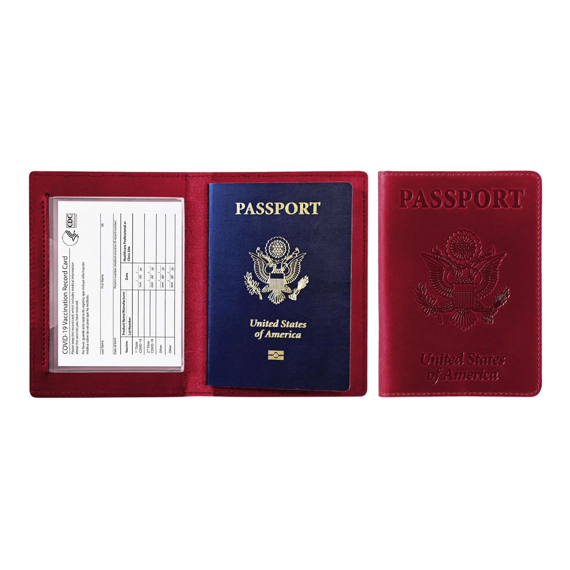 Passport Holder with Vaccination Card Protector