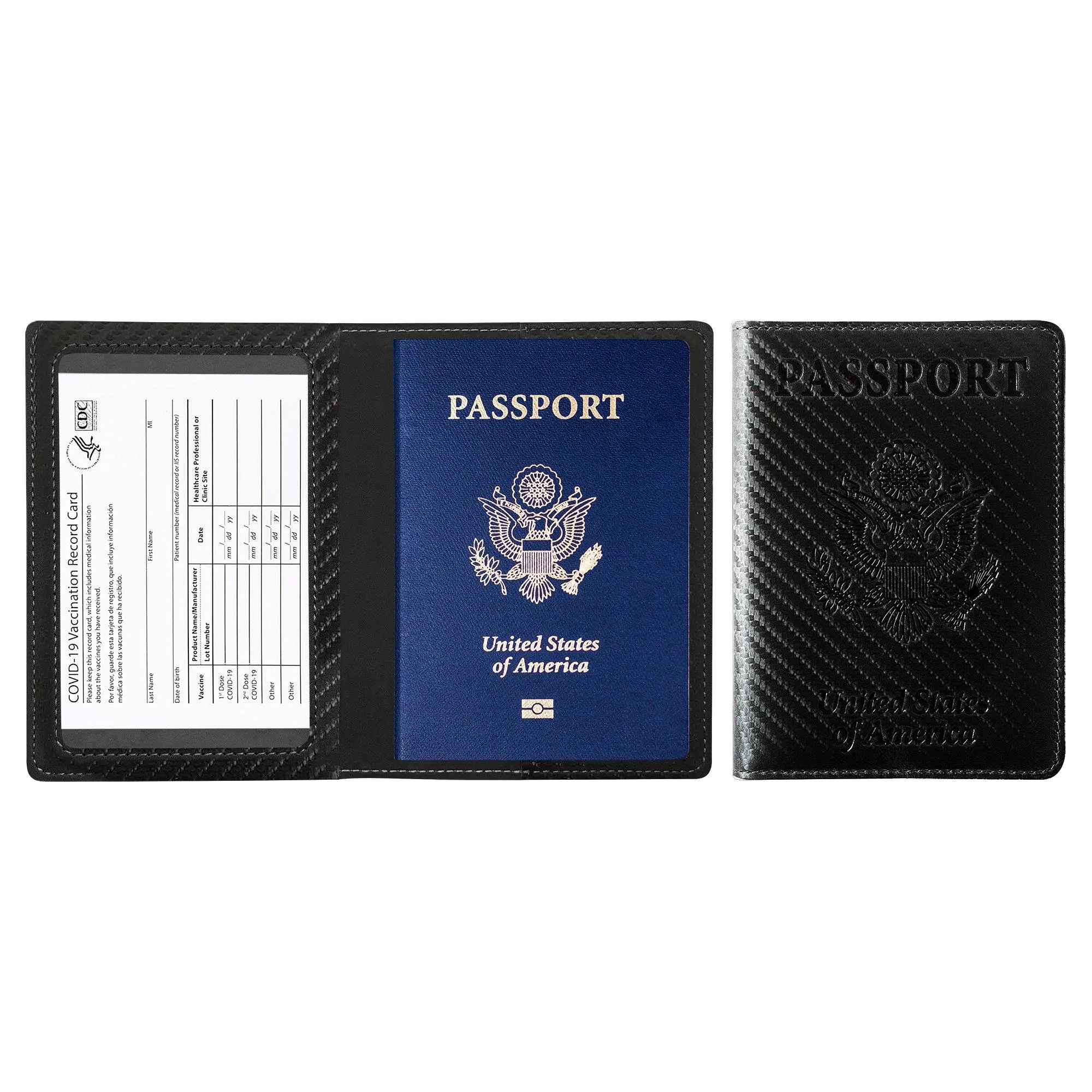 Passport Holder with Vaccination Card Protector