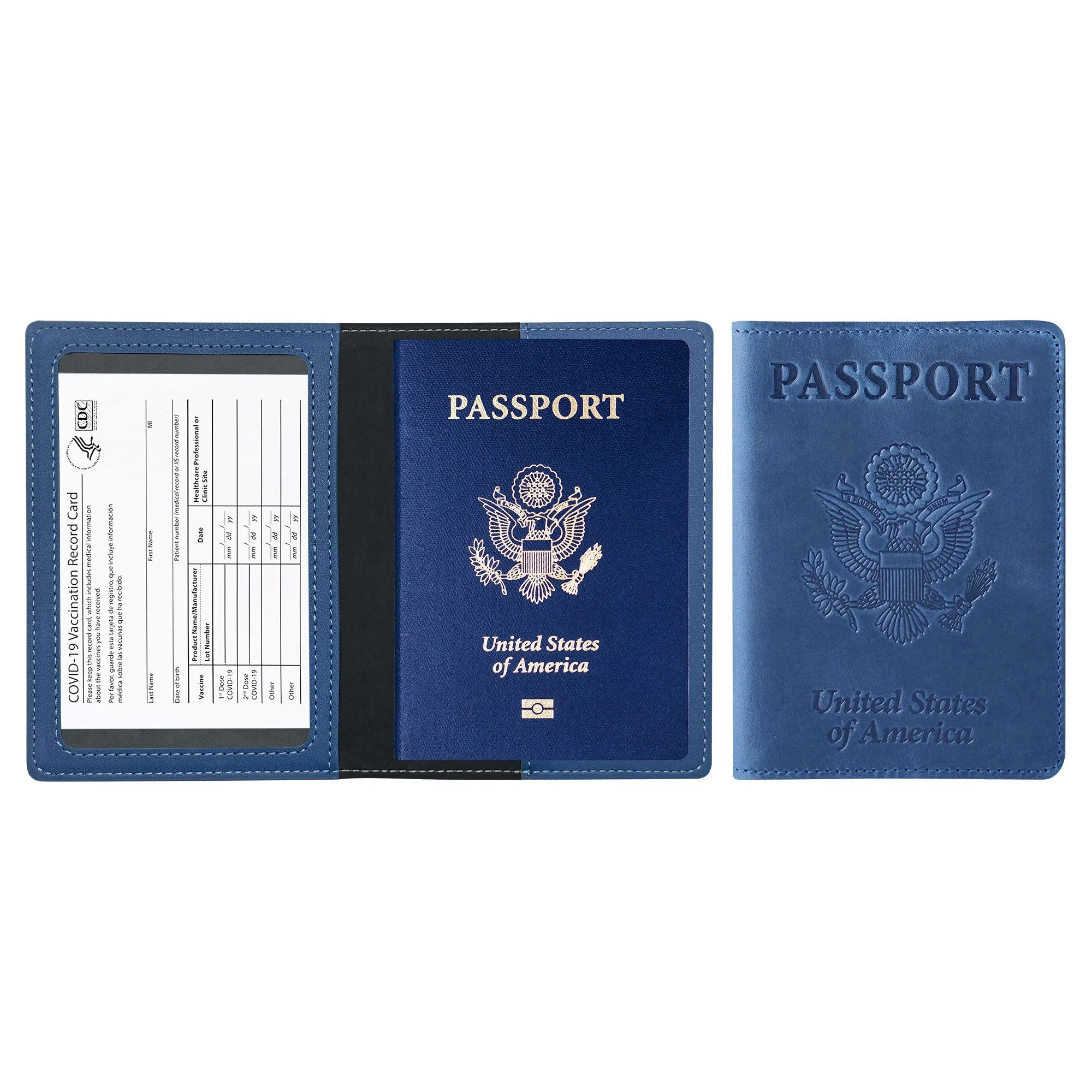 Passport Holder with Vaccination Card Protector