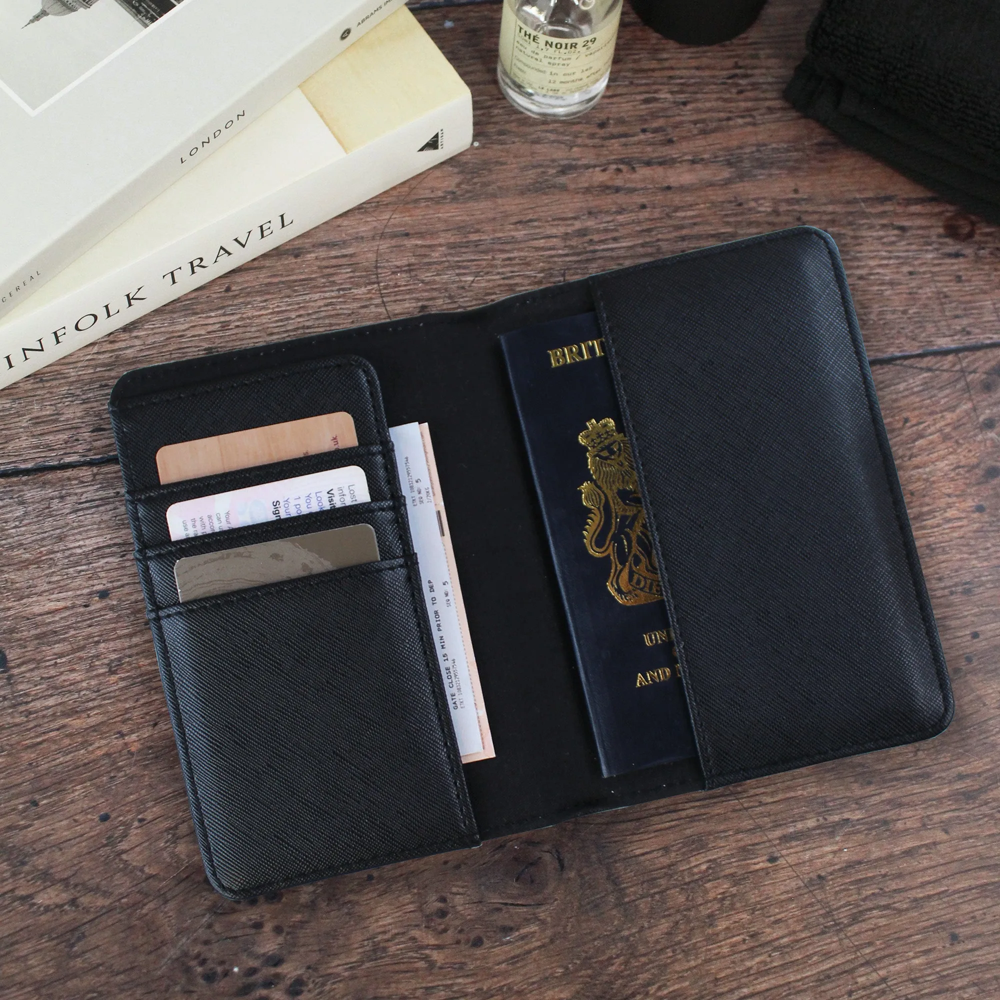 Personalised Men's Passport Cover & Luggage Tag with Initials