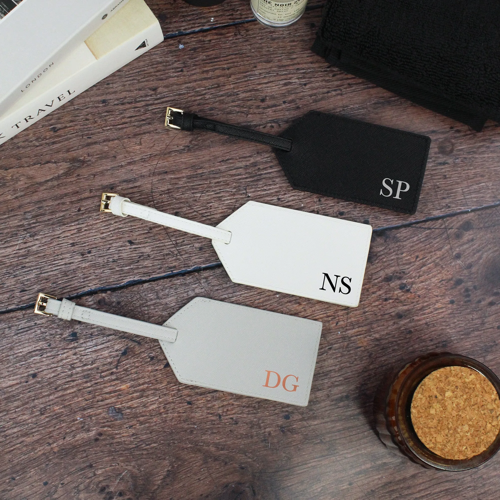 Personalised Men's Passport Cover & Luggage Tag with Initials