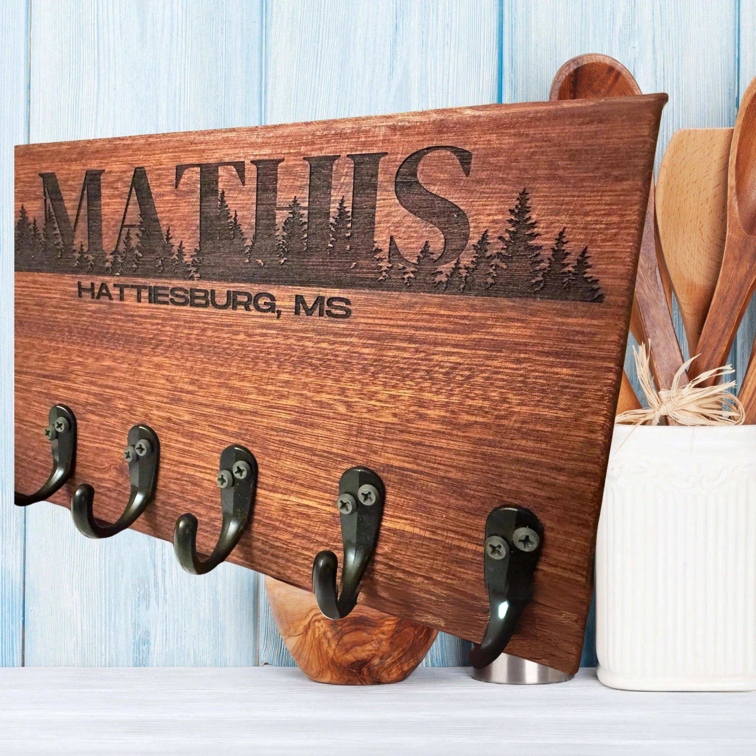 Personalized Family Keychain Holder for Wall