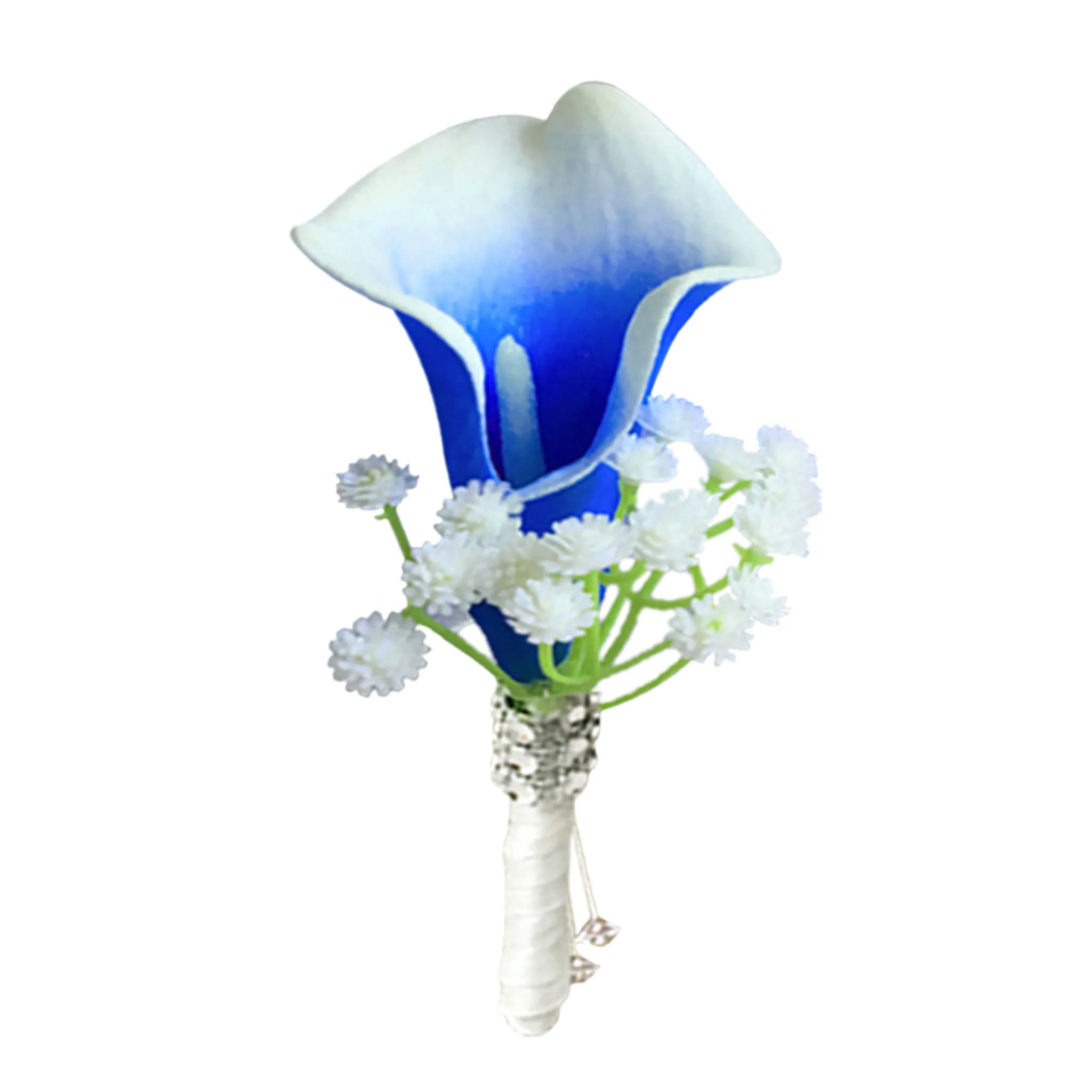 Picasso Blue Calla Lily Wedding Bouquets Boutonniere Corasage