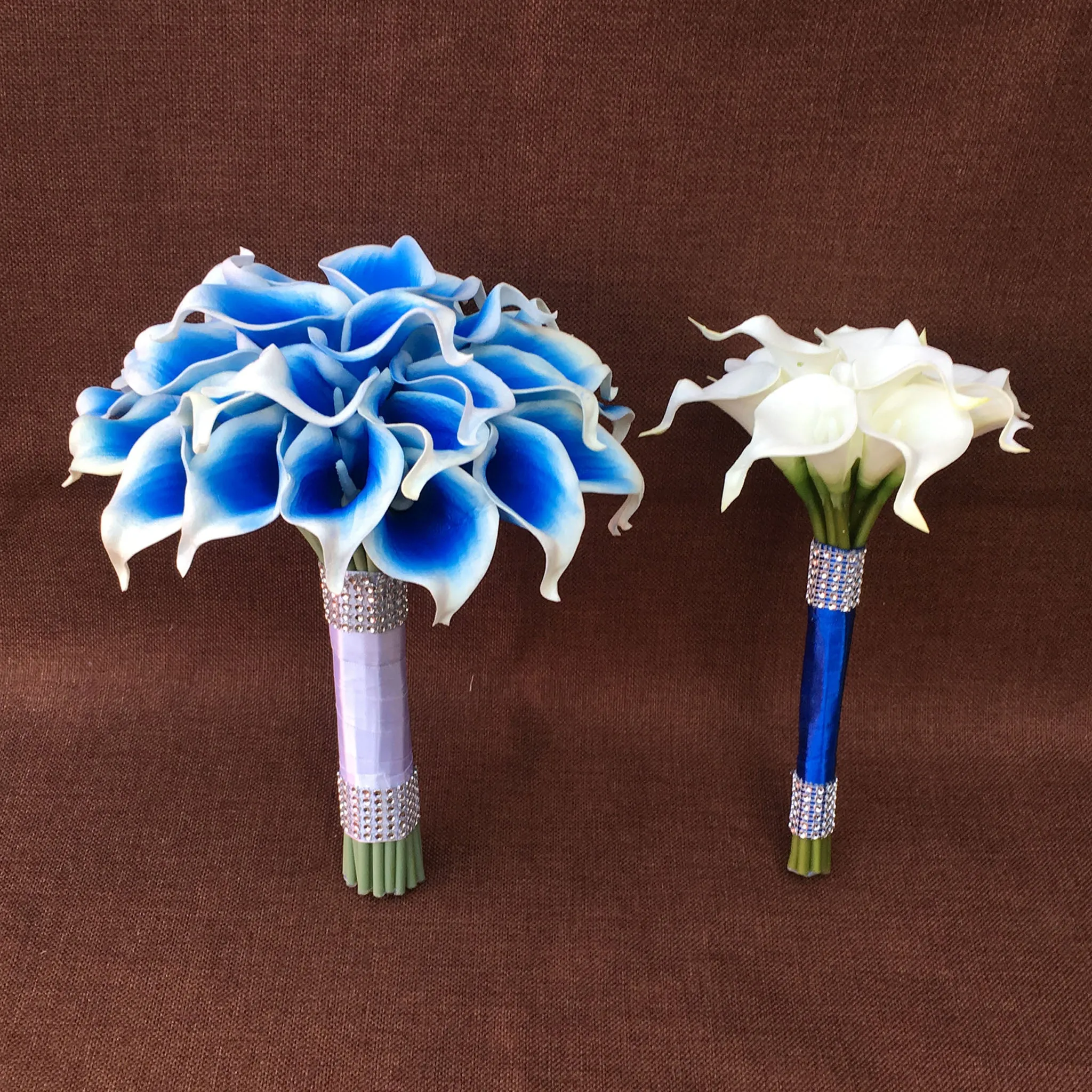 Picasso Blue Calla Lily Wedding Bouquets Boutonniere Corasage