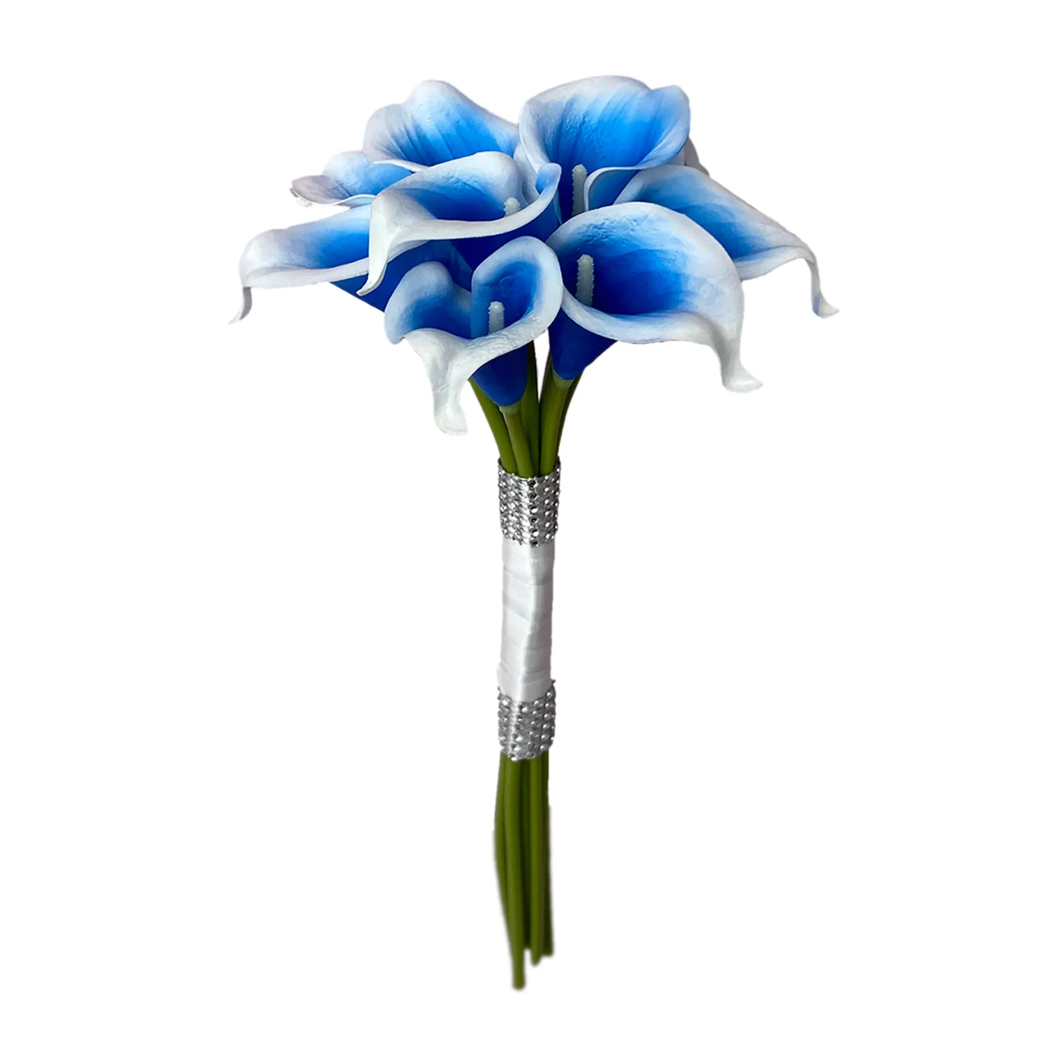 Picasso Blue Calla Lily Wedding Bouquets Boutonniere Corasage